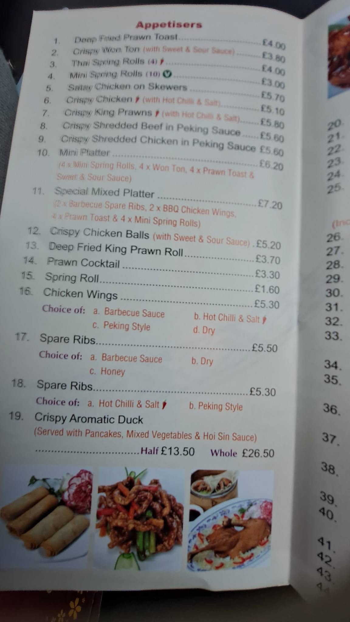 Menu At Li Wah Restaurant, Billingham