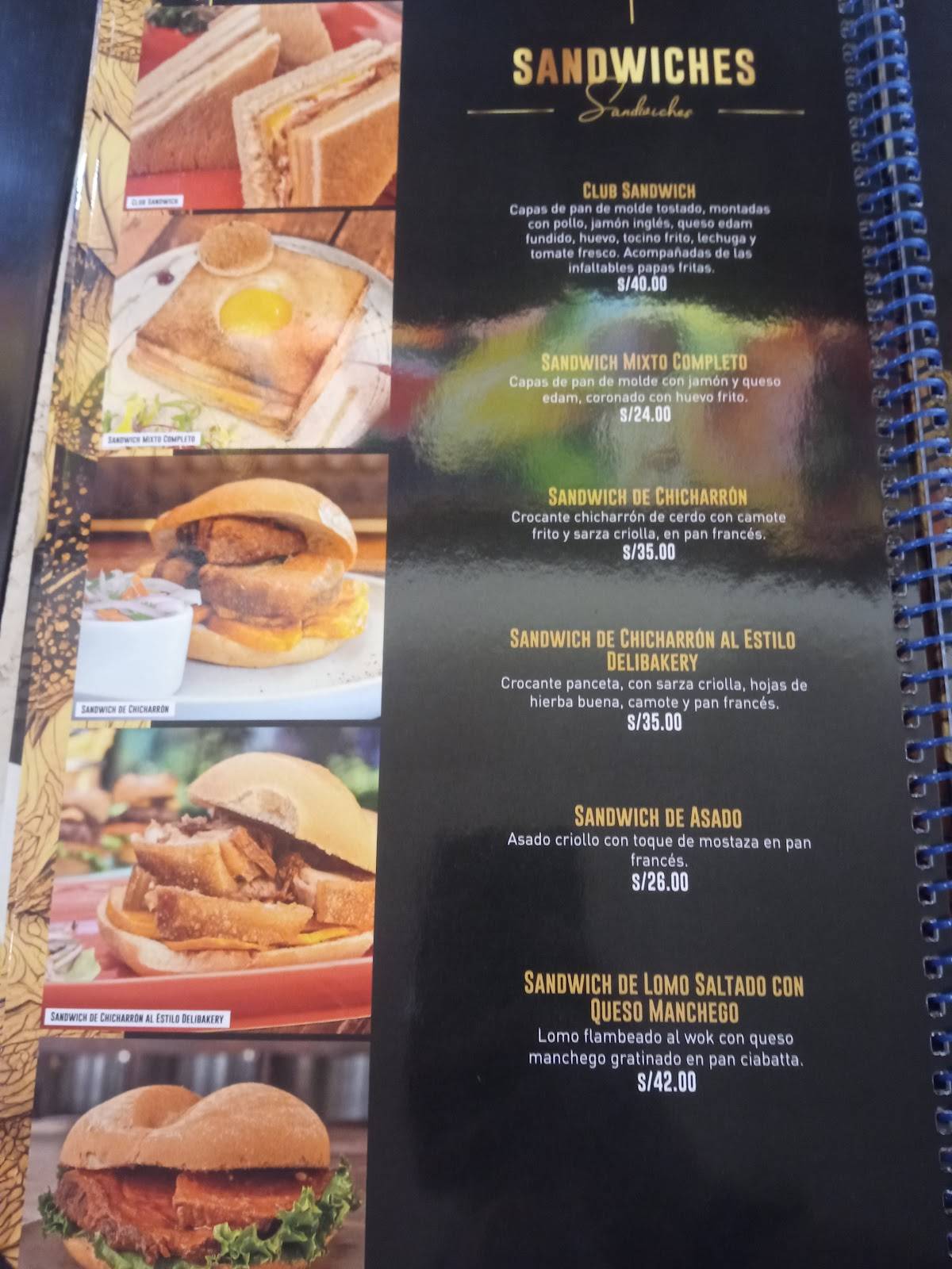 Carta de DeliBakery San Isidro, San Isidro, Av. Camino Real 415