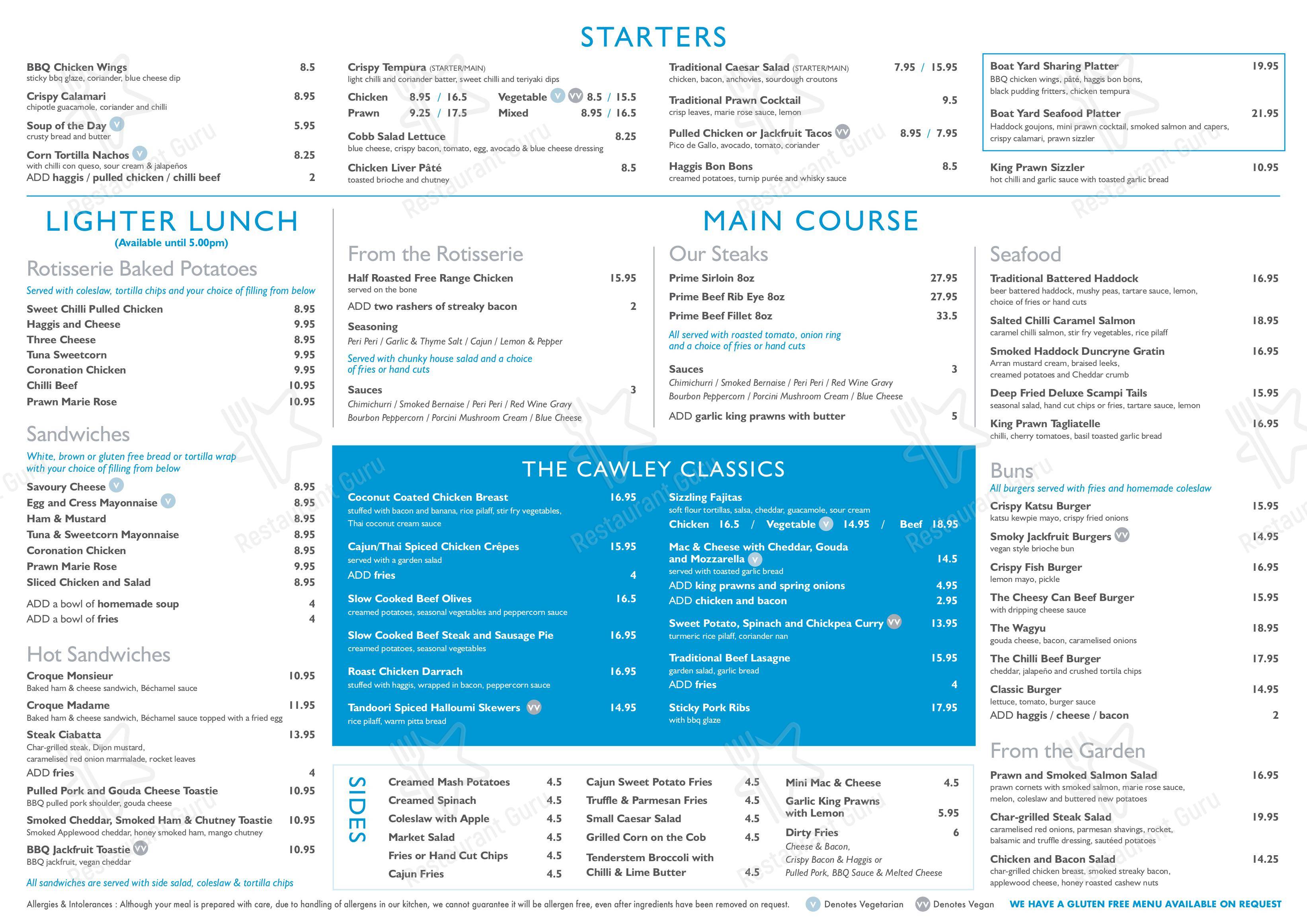 Menu at Loch House restaurant, Lochwinnoch