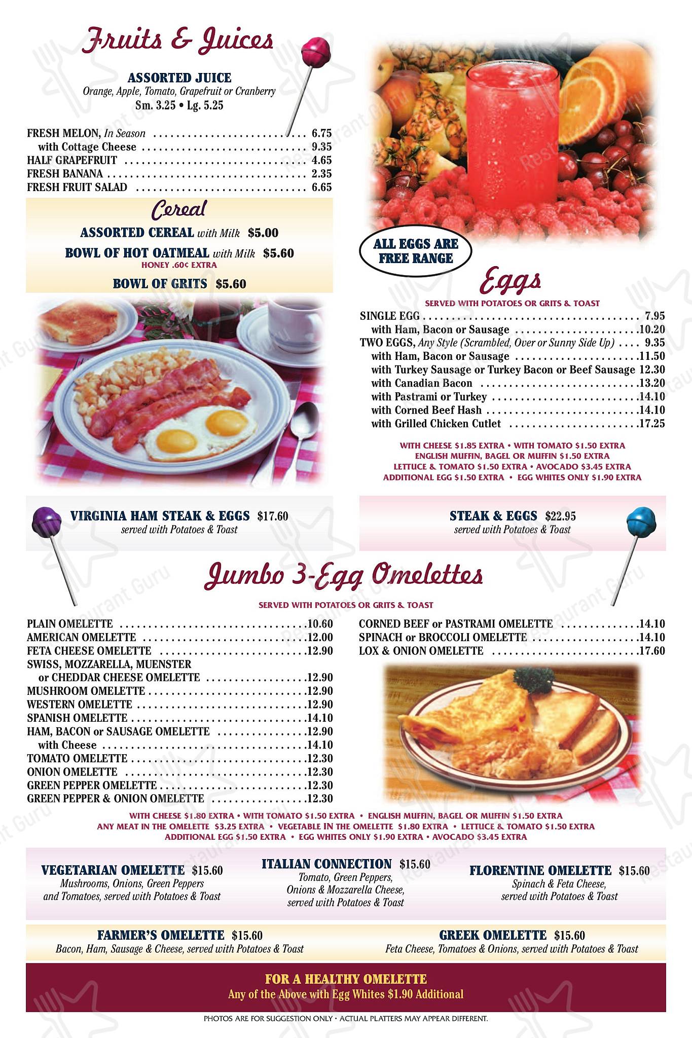 Menu at Lollipops Diner restaurant, New York City, 153-31 Cross Island Pkwy