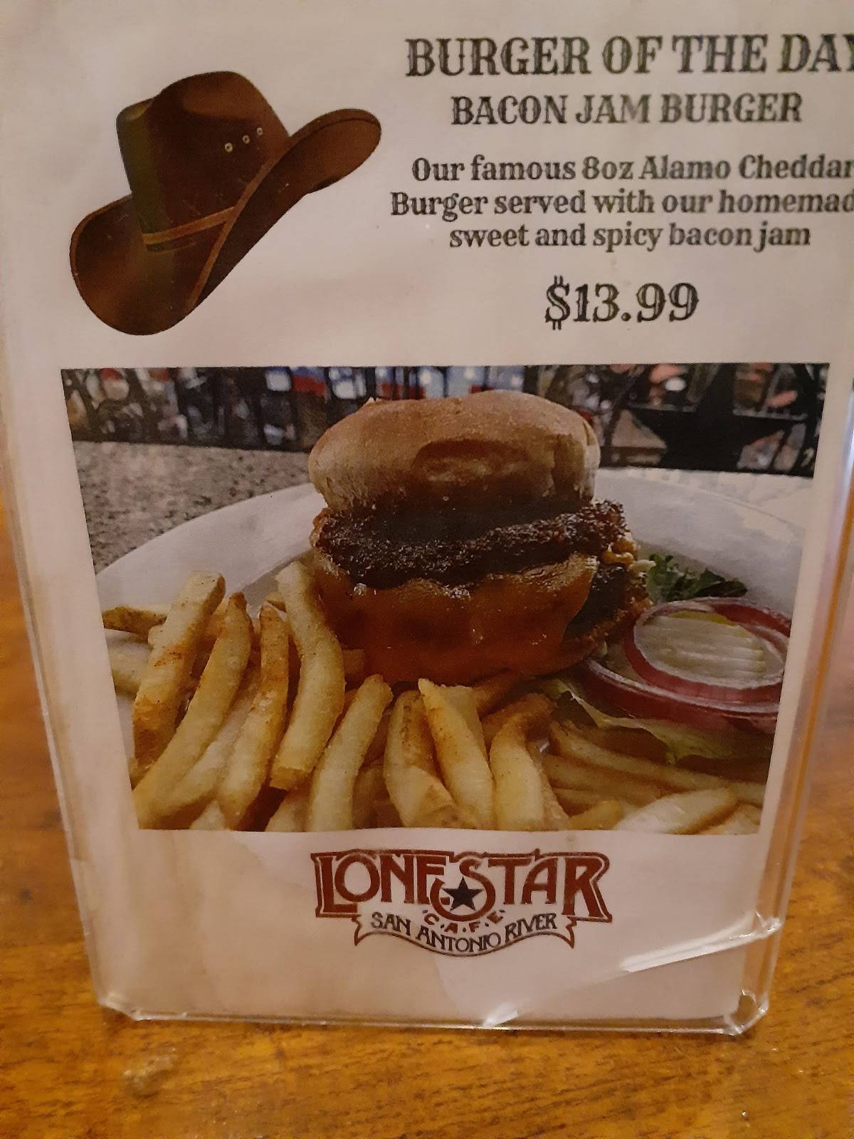 Menu at Lone Star Cafe, San Antonio, 237 Losoya St