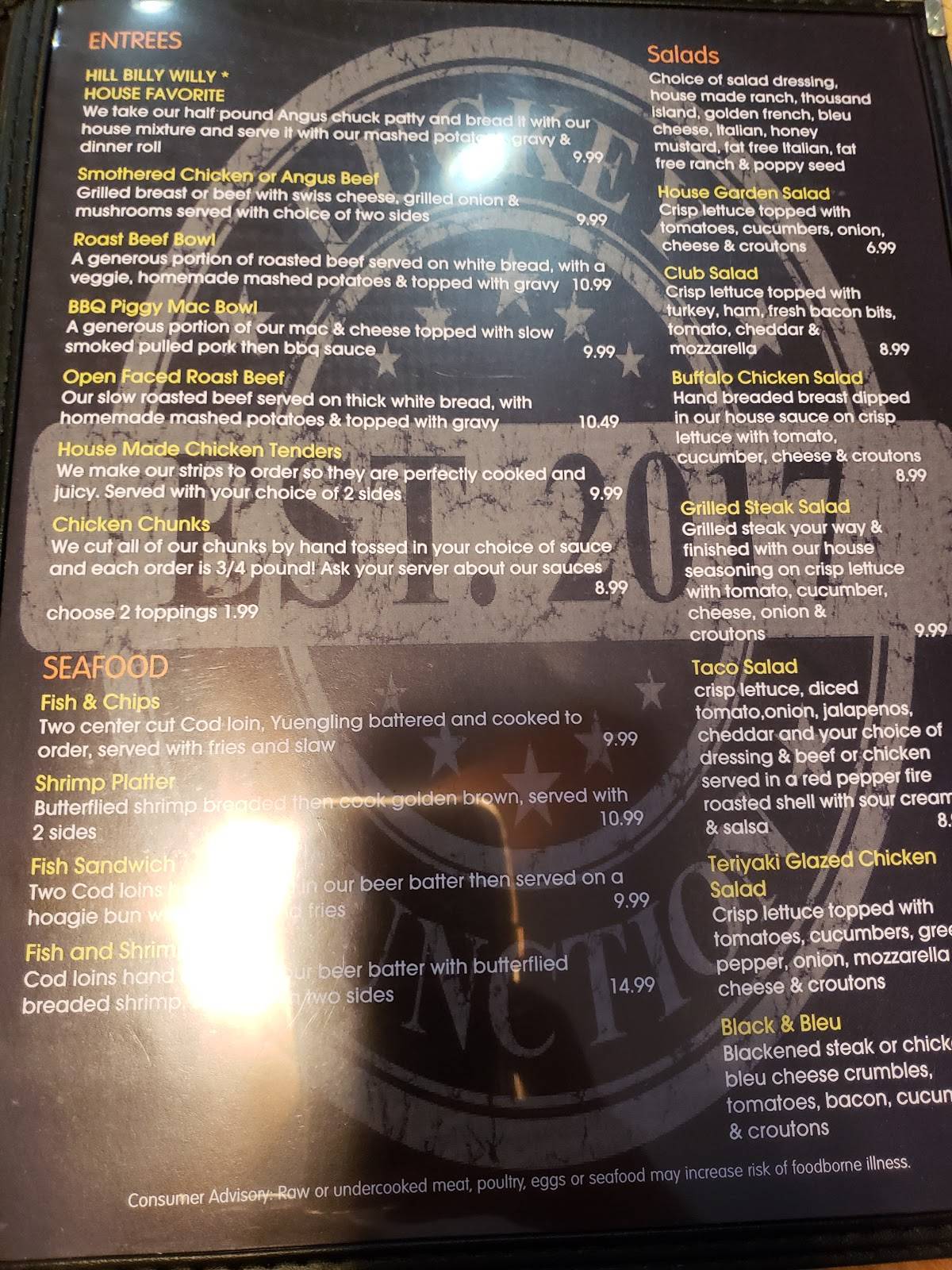 Menu at Luckey Junction restaurant, Luckey