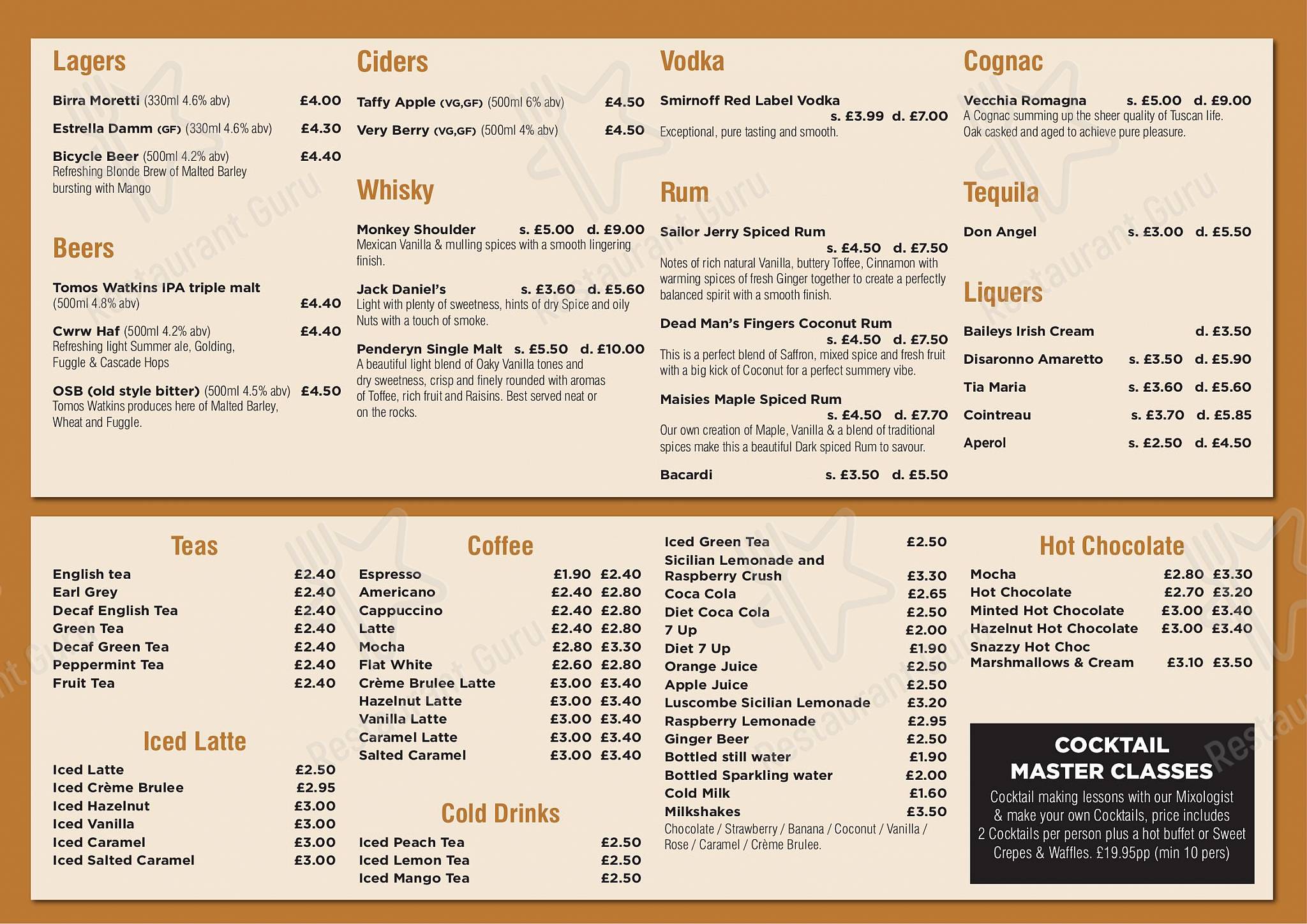 Menu at Maisies streetfood & bar, Swansea