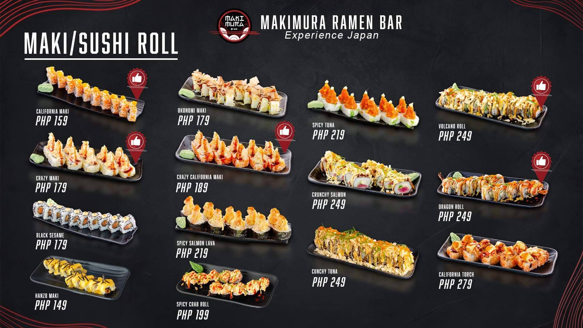 Menu at Makimura Ramen Bar, Angeles, Tinio Building
