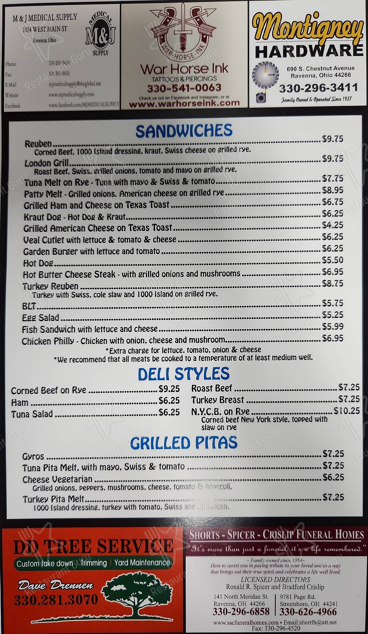 Menu at Megan's Family Restaurant, Ravenna