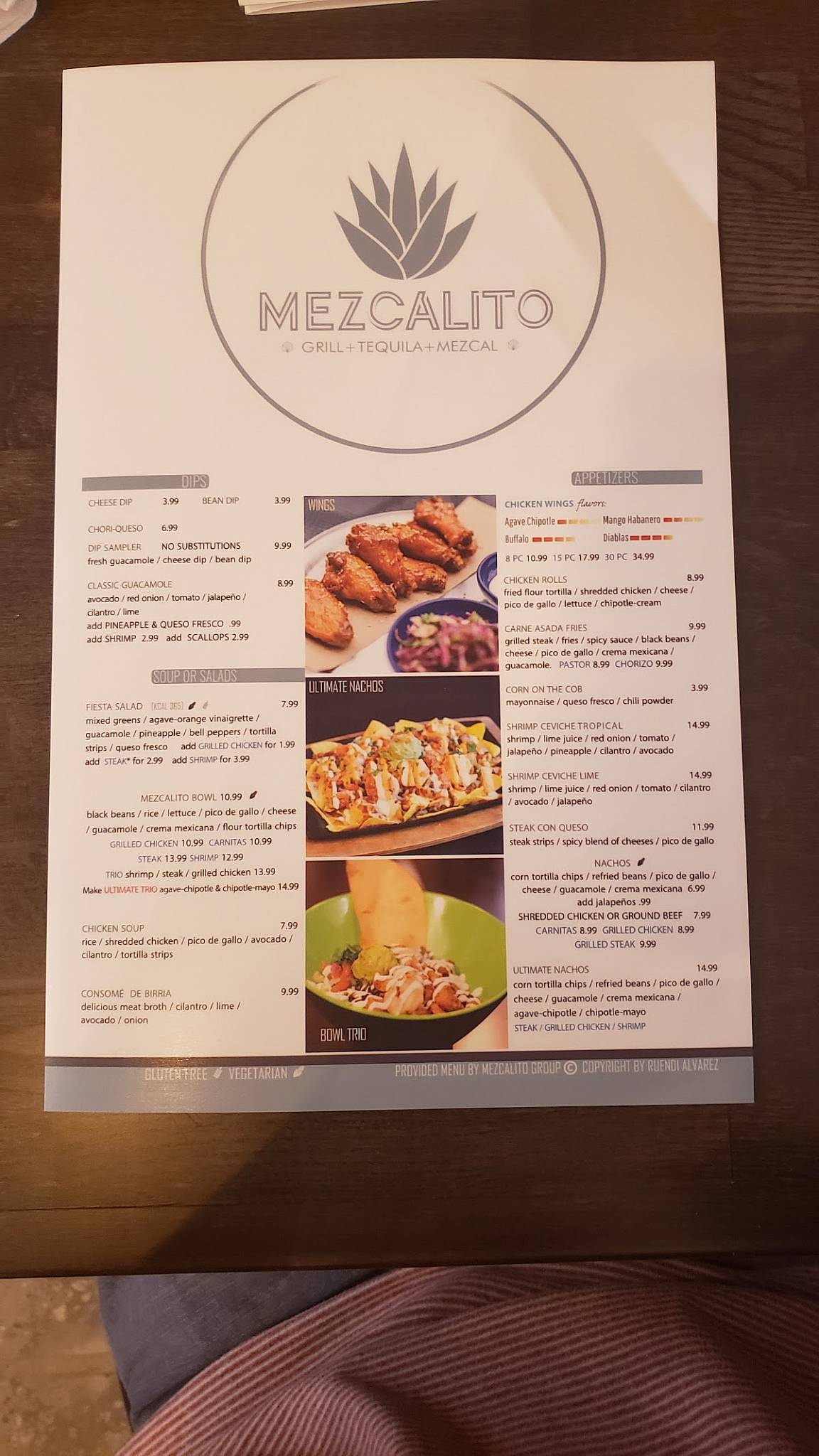 Menu at Mezcalito Clayton restaurant, Clayton