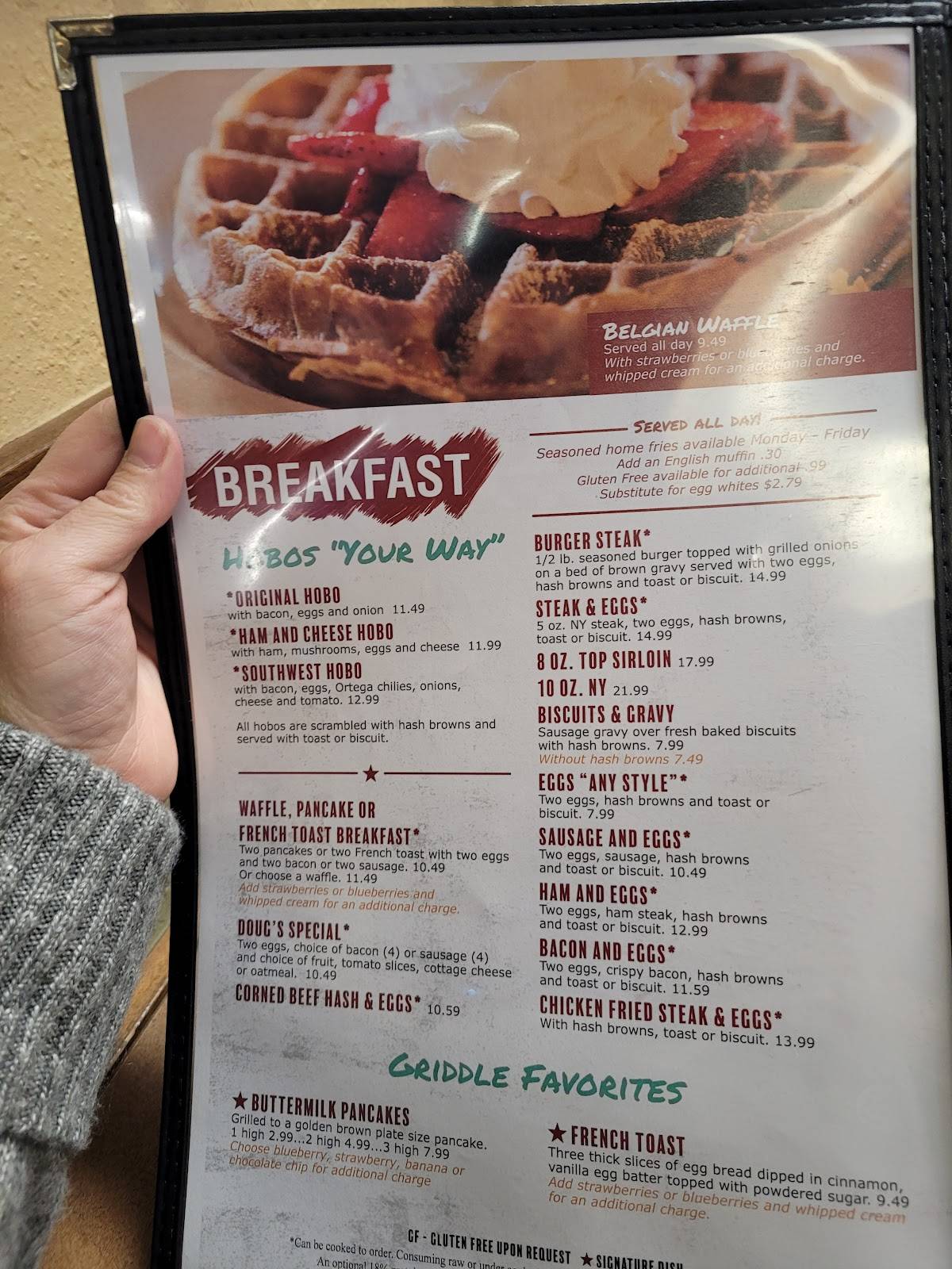 Menu at Mr Doug's Restaurant, Yelm
