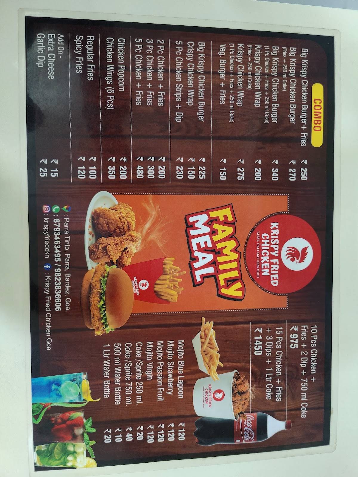 Menu At Krispy Fried Chicken Parra 8491