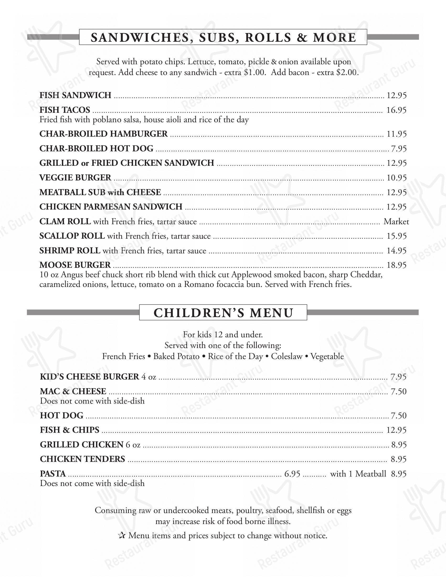 Menu at Paul's Pizza & Seafood pizzeria, Falmouth