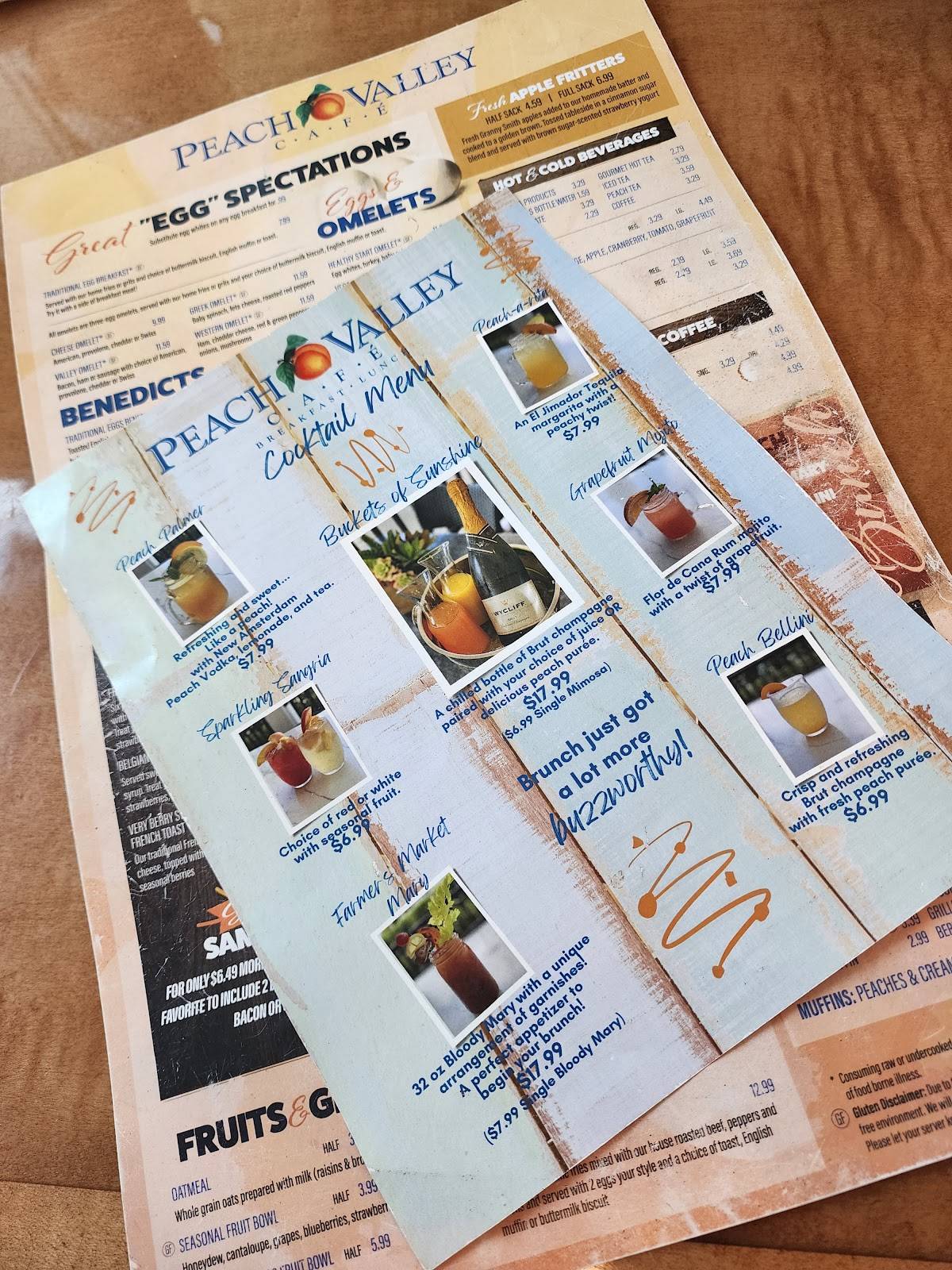 Menu at Peach Valley Café cafe, Mount Dora