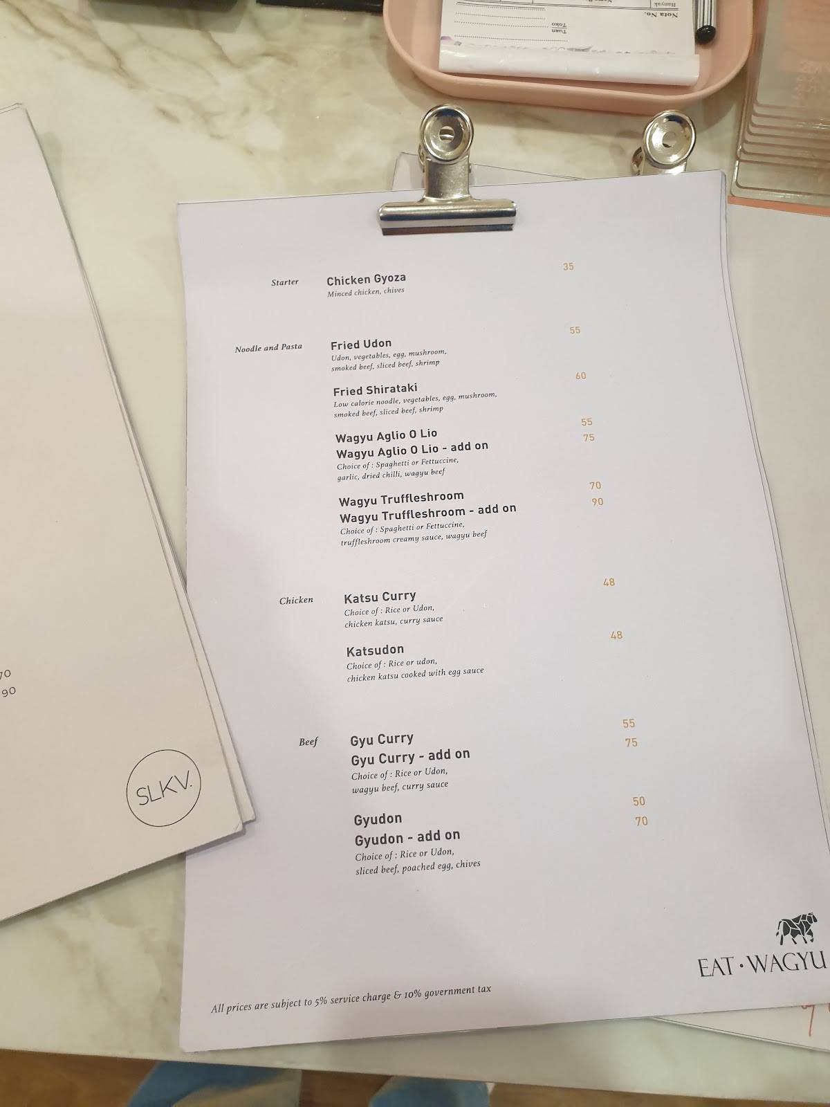Carta del restaurante Peach of Cake, Bandung