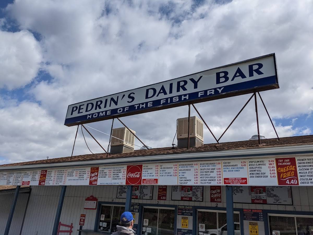 Menu at Pedrin's Dairy Bar, North Adams