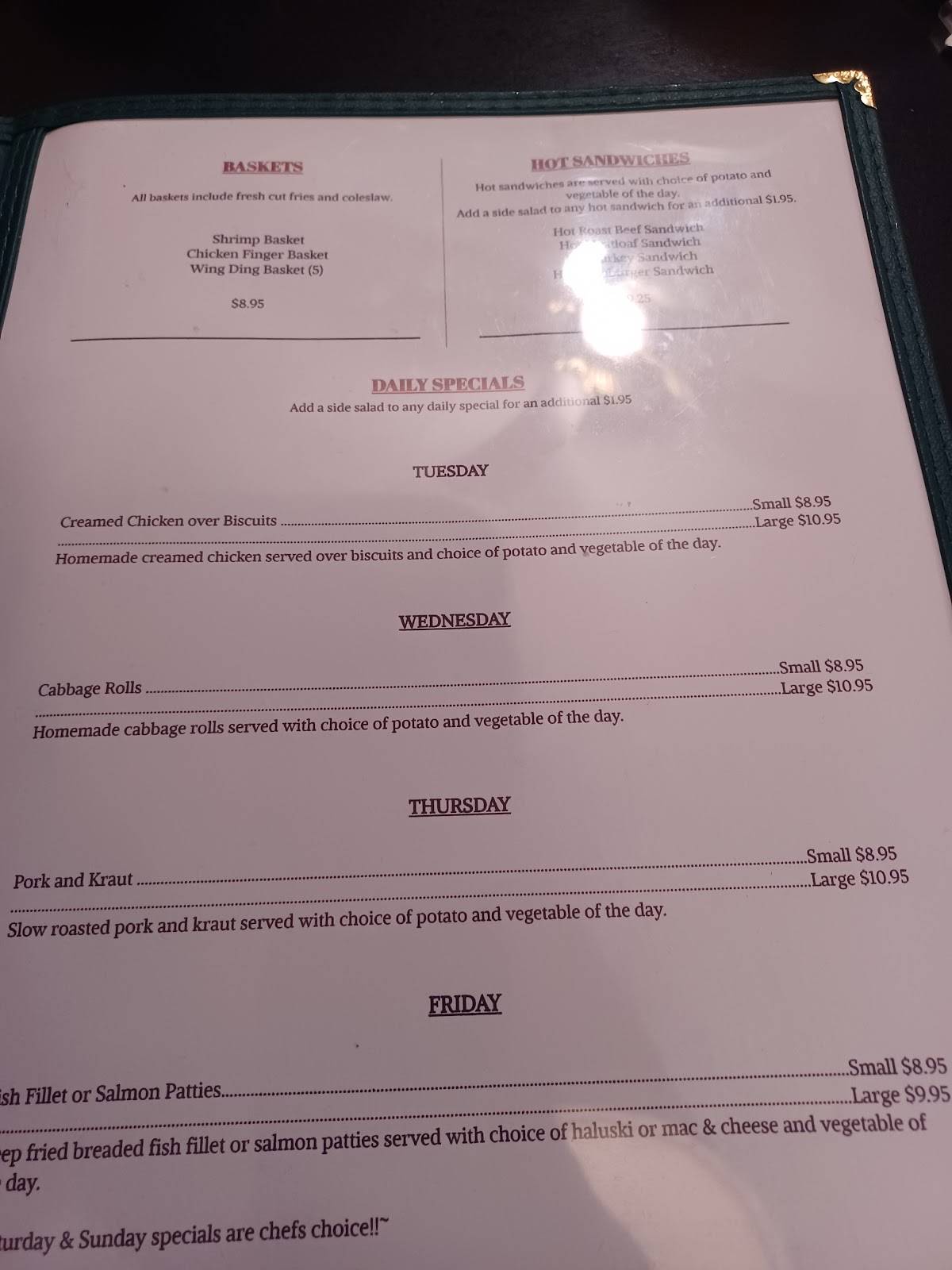 Menu At B & B Family Diner Restaurant, Perryopolis