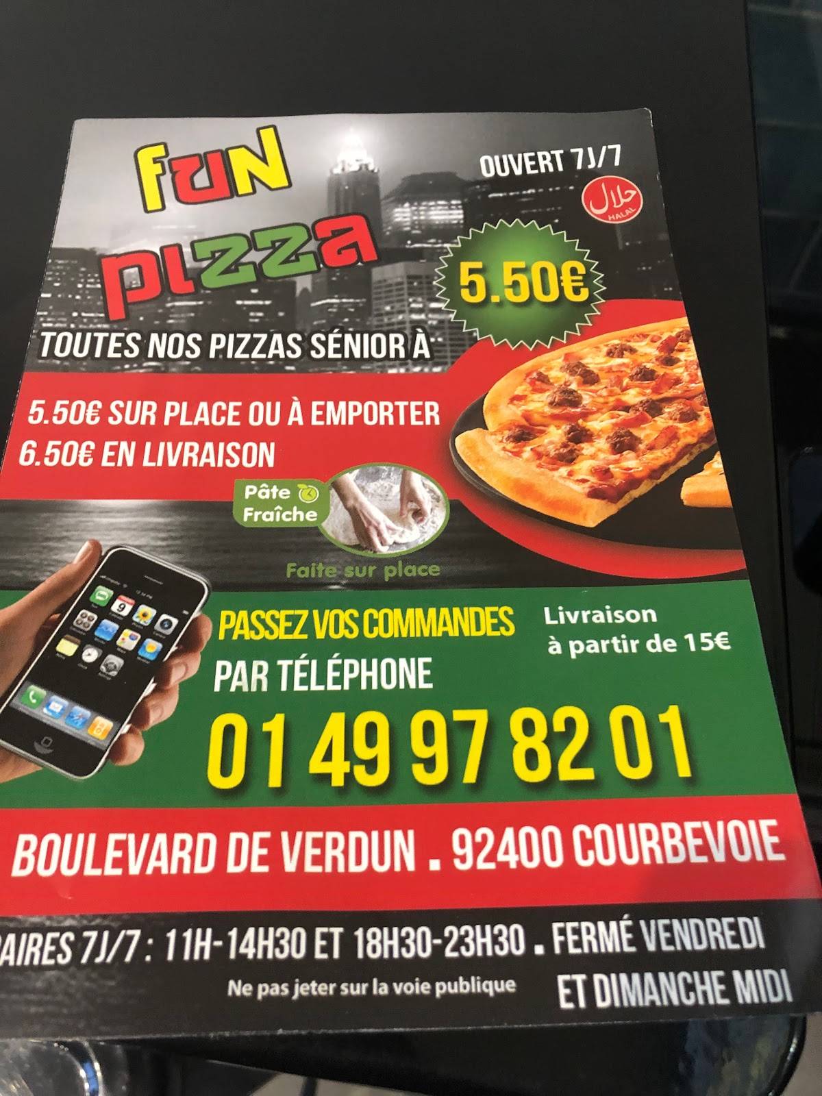 Меню пиццерии Fun Pizza, Курбевуа, 34 Bd de Verdun