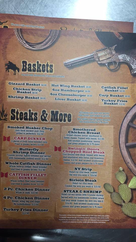 Menu at Ye Ole Tyme Saloon pub & bar, Rulo