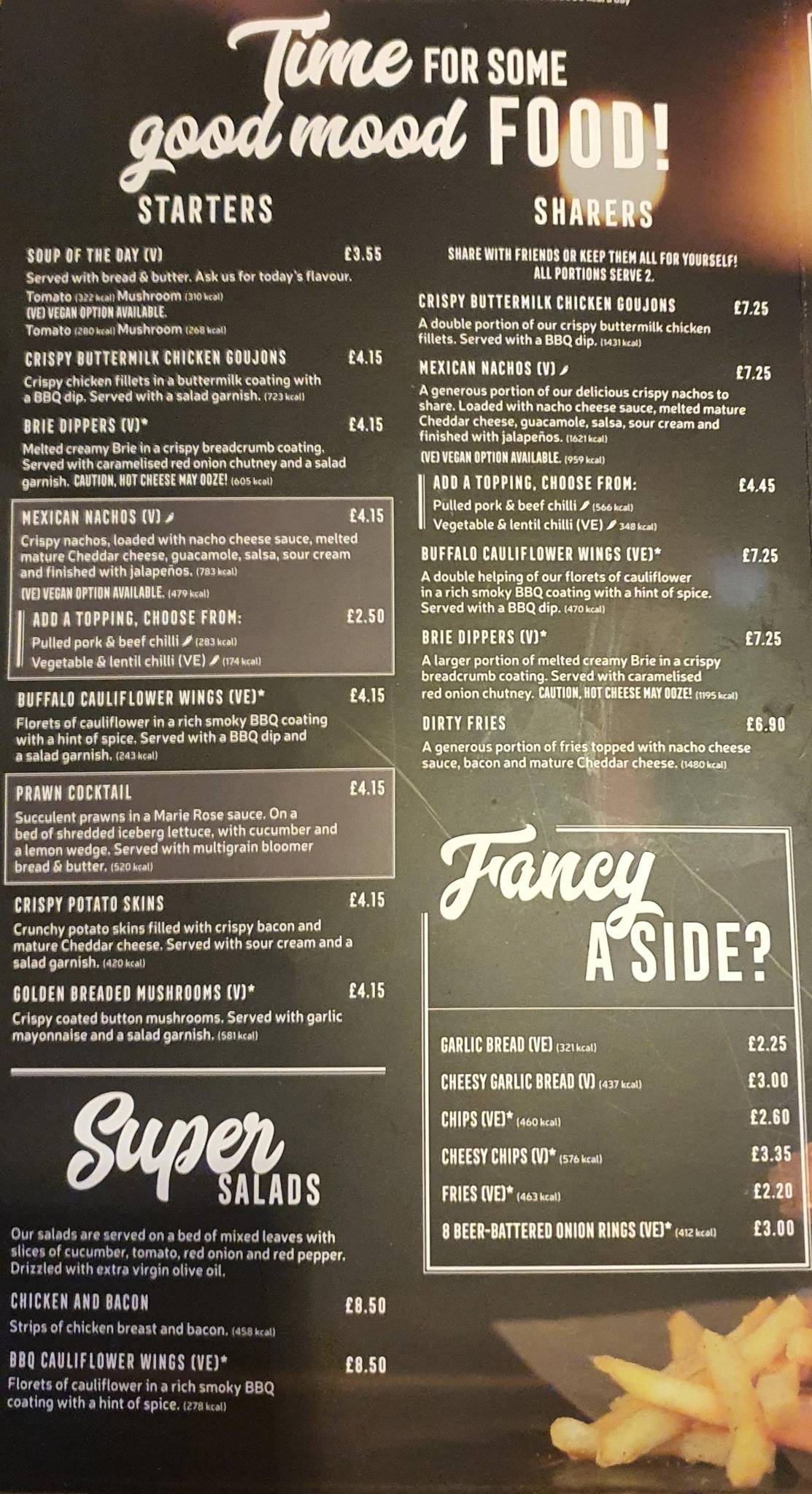 Menu at Wych Elm pub & bar, Burntwood