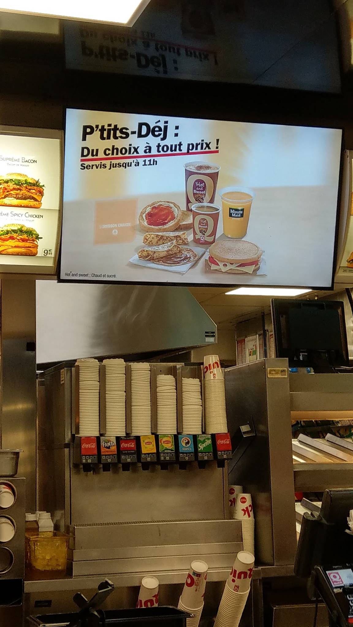 Menu au Quick ChampsElysées 2 fast food, Paris, 122 Avenue des Champs Elysées