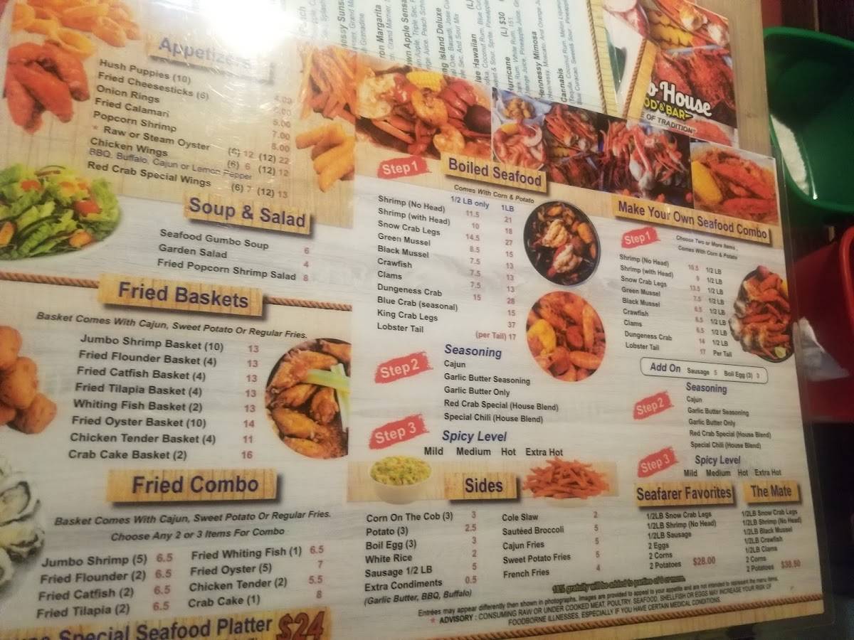 Menu at Red Crab House Snellville pub & bar, Snellville