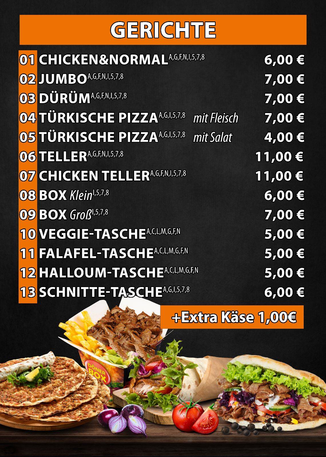 Speisekarte von Ali Baba Döner restaurant, Bad Berneck im Fichtelgebirge