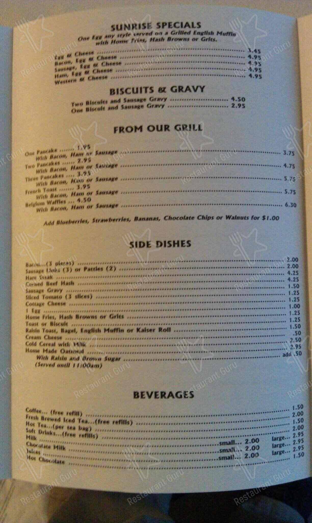 Menu at Argos Family Diner restaurant, Apopka, E Semoran Blvd