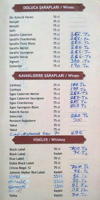 Arnavutköy Balıkçısı Yeniköy menu
