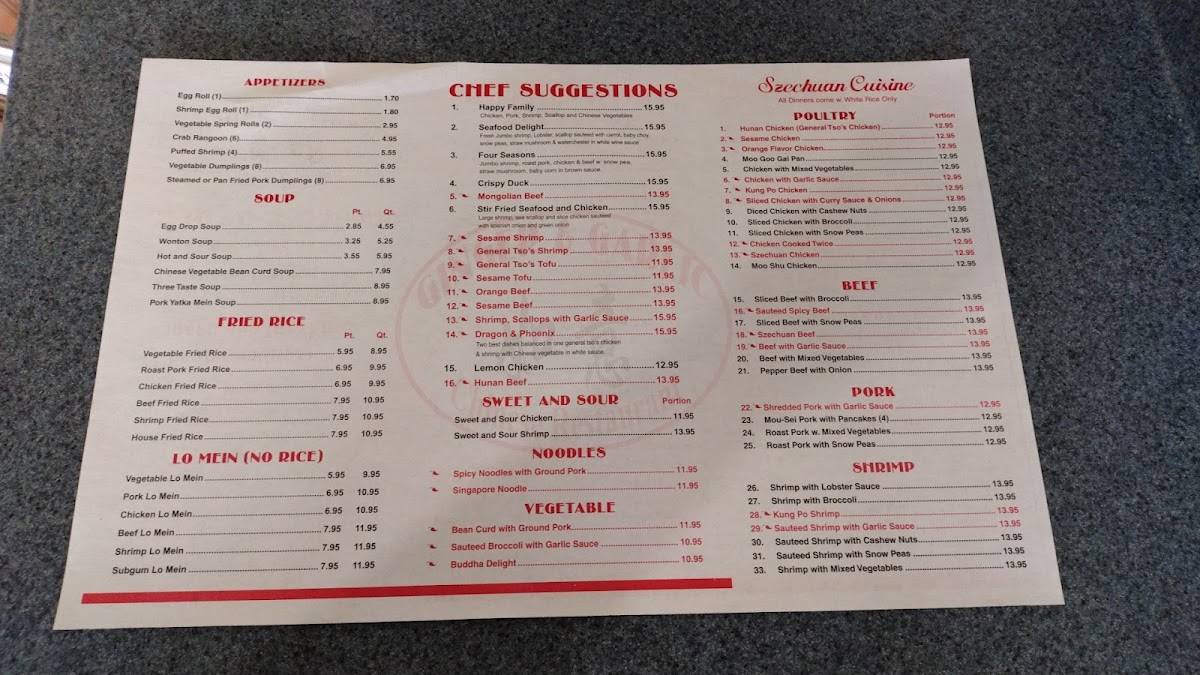Menu at Ginger & Garlic Chinese Restaurant, Hamburg