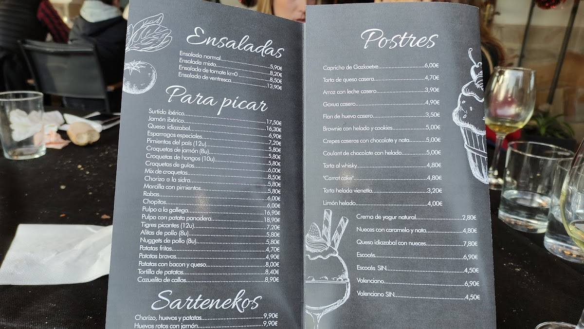 Carta Del Restaurante Gozkoetxe Jatetxea Lujua