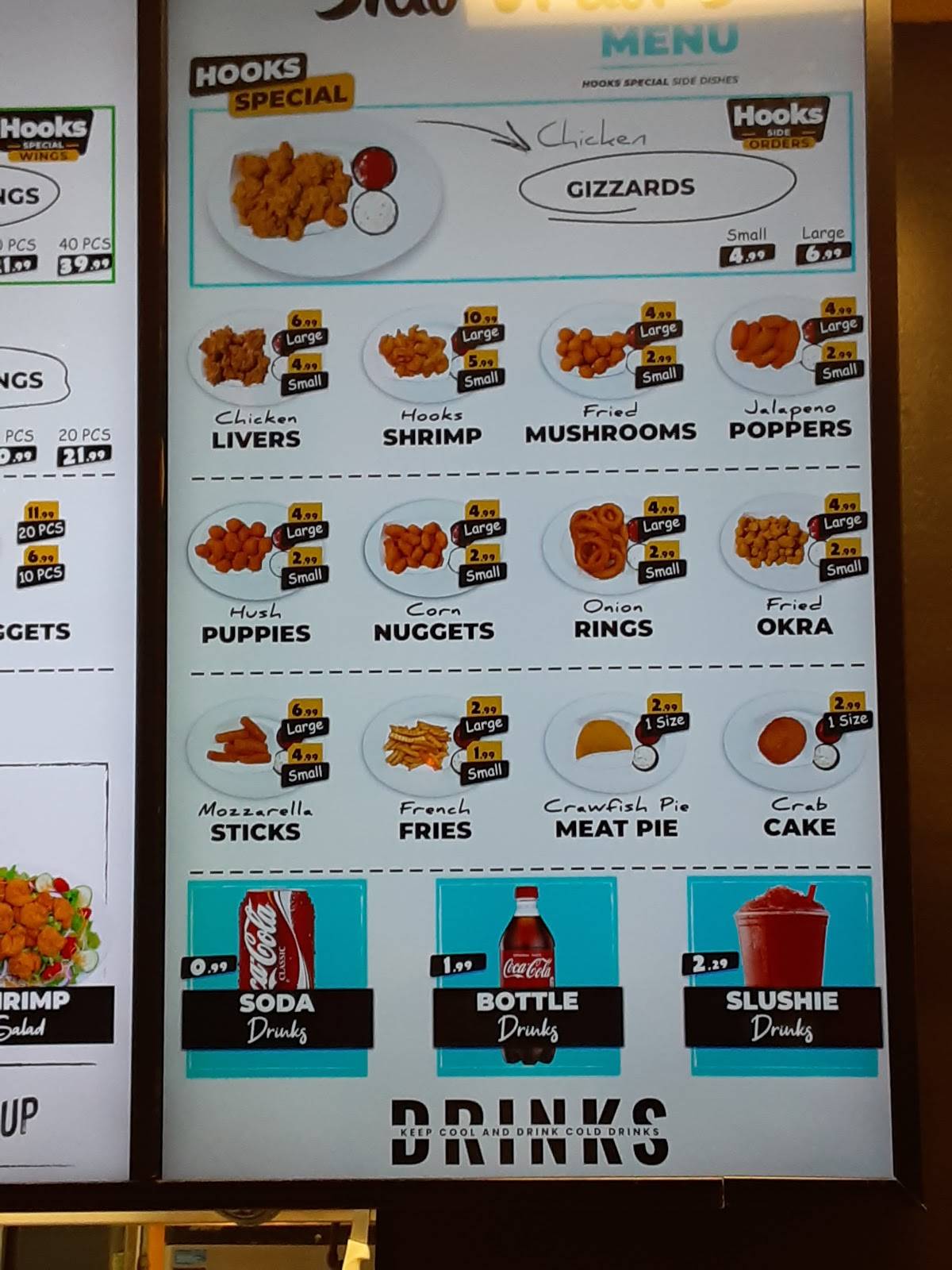 Menu at Hooks Seafood & Poboys (Terry parkway) restaurant, Terrytown