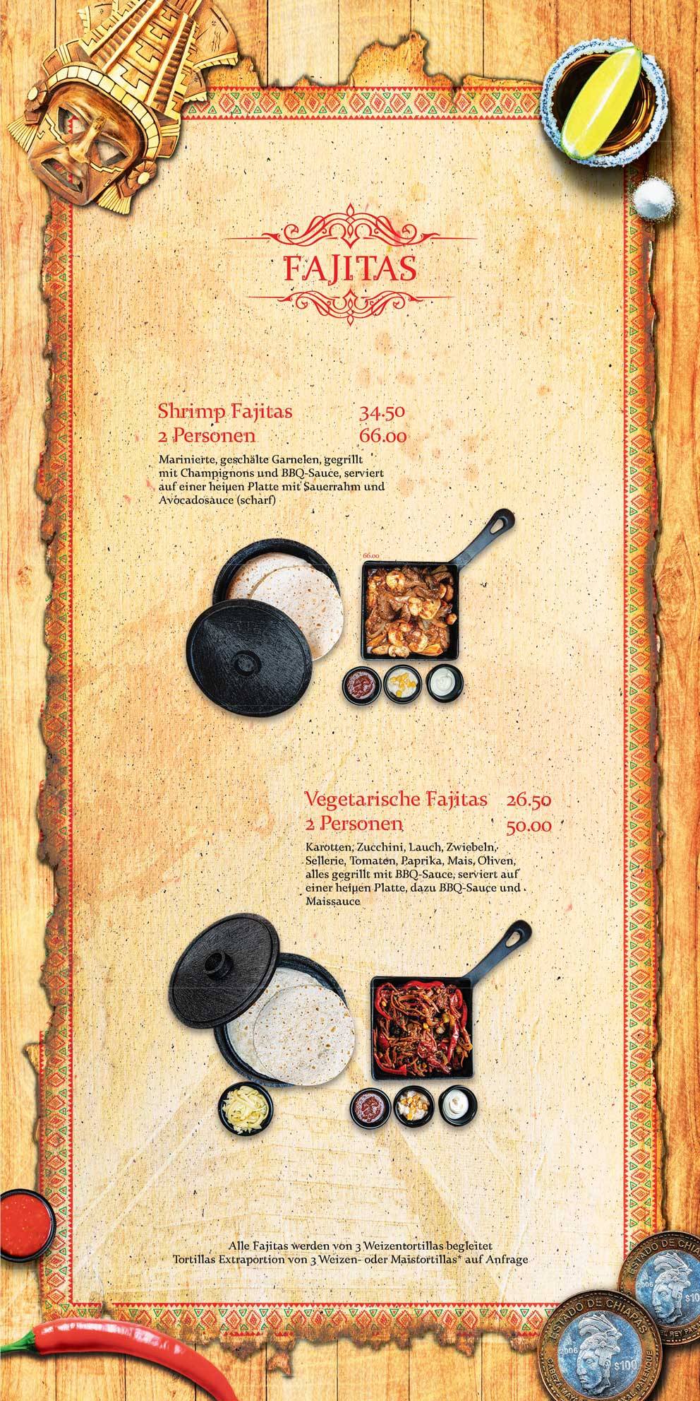 Speisekarte von Jalapenos Mex, Mexican Authentic Food, Kloten