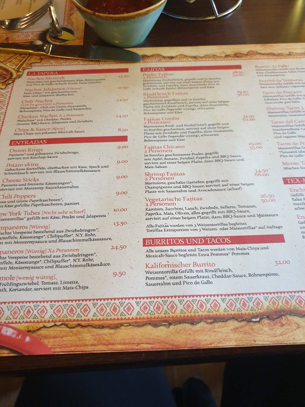 Speisekarte von Jalapenos Mex, Mexican Authentic Food, Kloten
