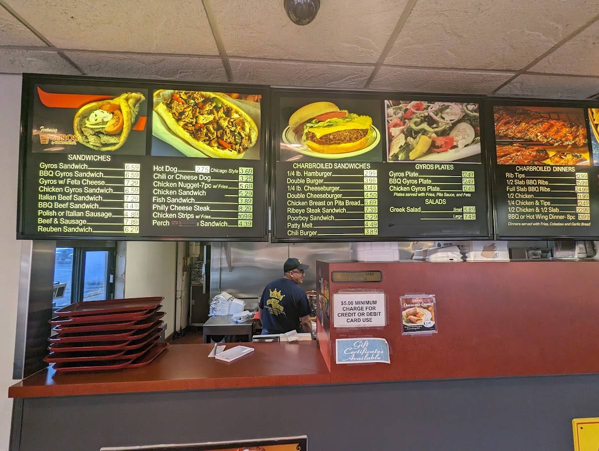 Menu at King Gyros restaurant, Fort Wayne, 302 W Jefferson Blvd