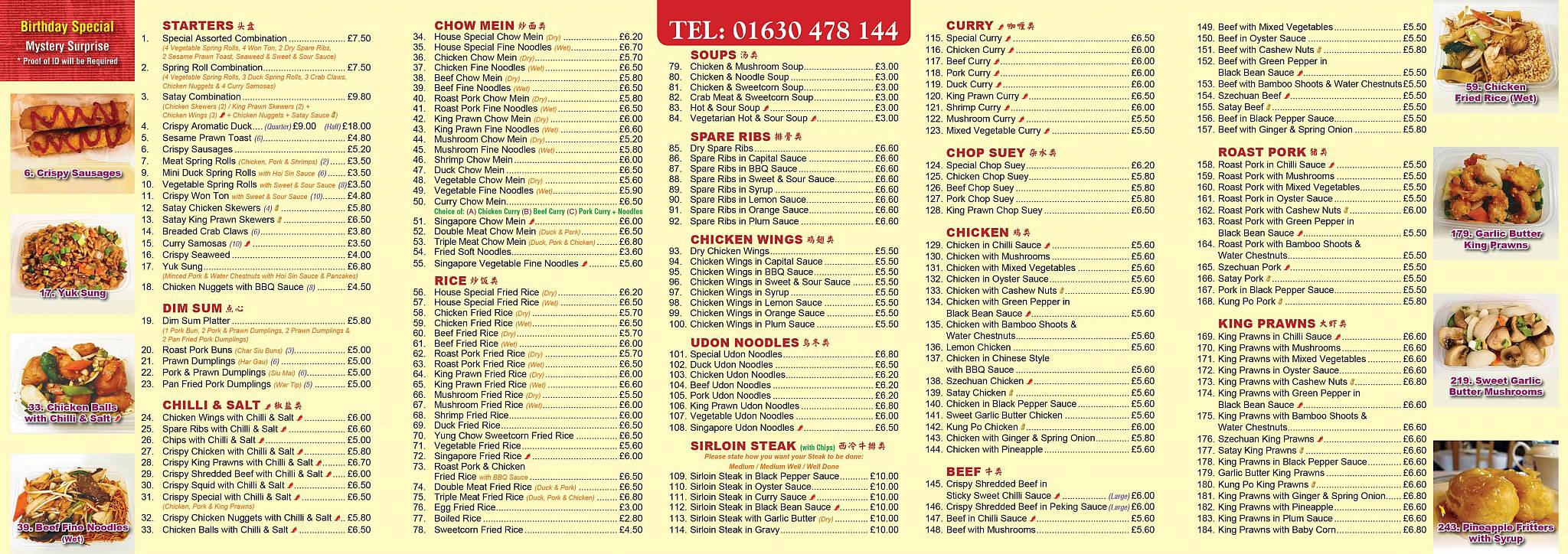 Menu at Lucky Star Chinese Take Away restaurant, Market Drayton