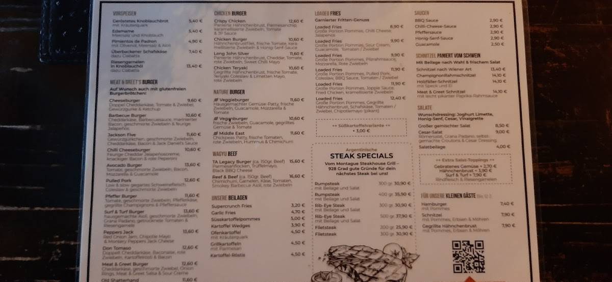 Speisekarte von Meat & Greet restaurant, Ahlen