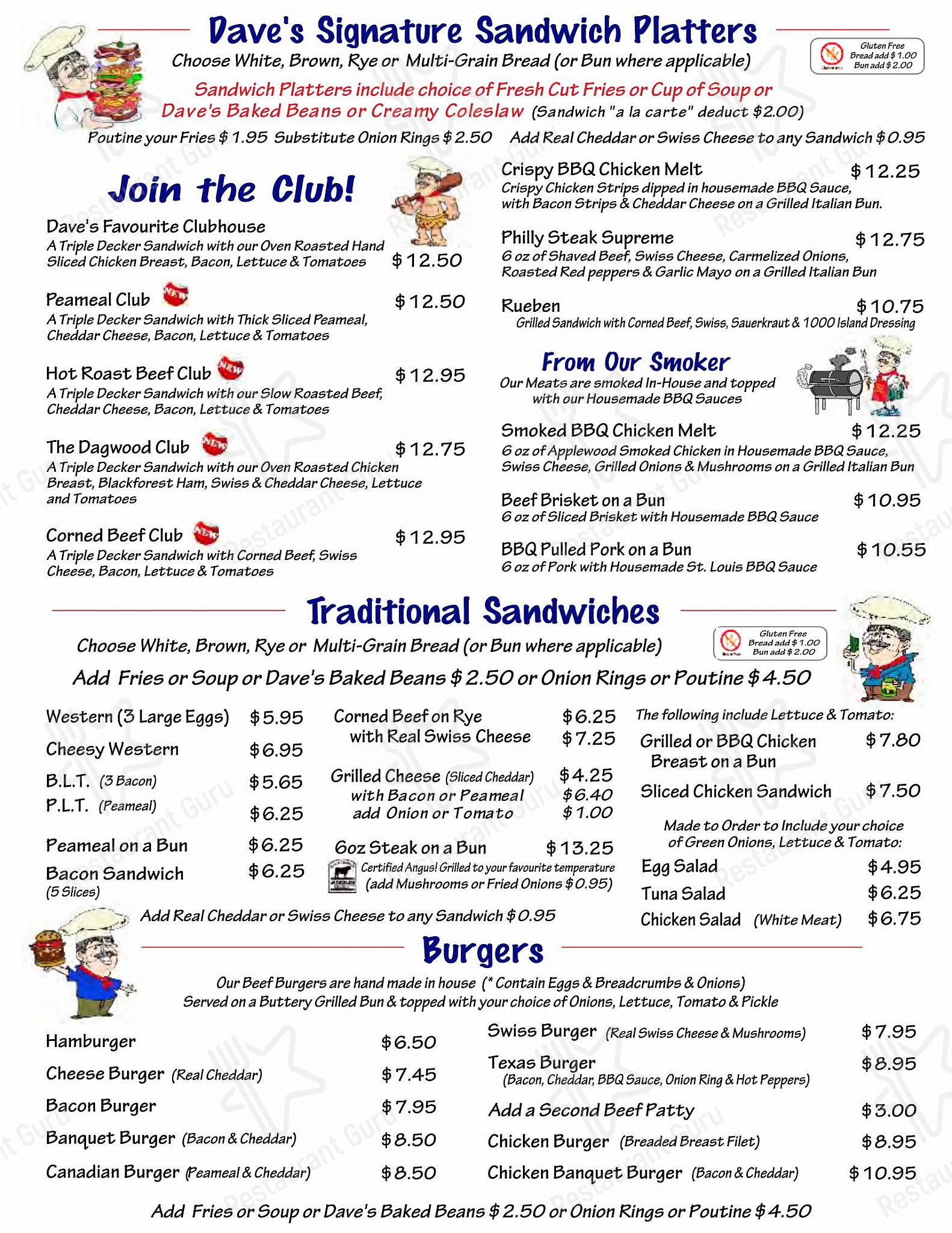 Menu at St Dave's Diner restaurant, Lindsay, ON-35