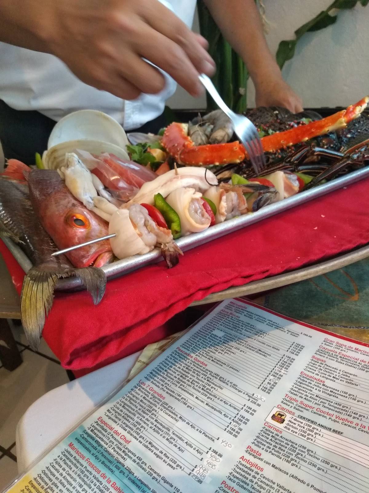 Menu at The Happy Lobster restaurant, Puerto Vallarta