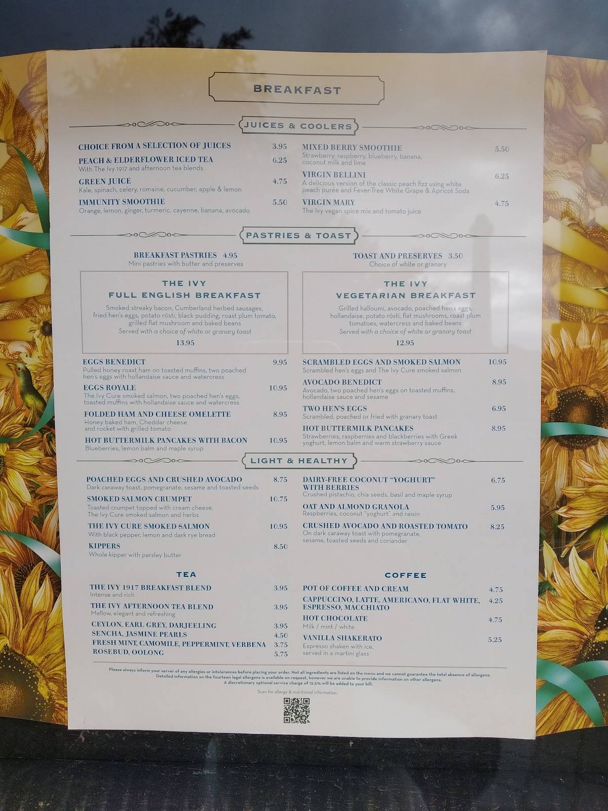 Menu At The Ivy Exeter Restaurant Exeter
