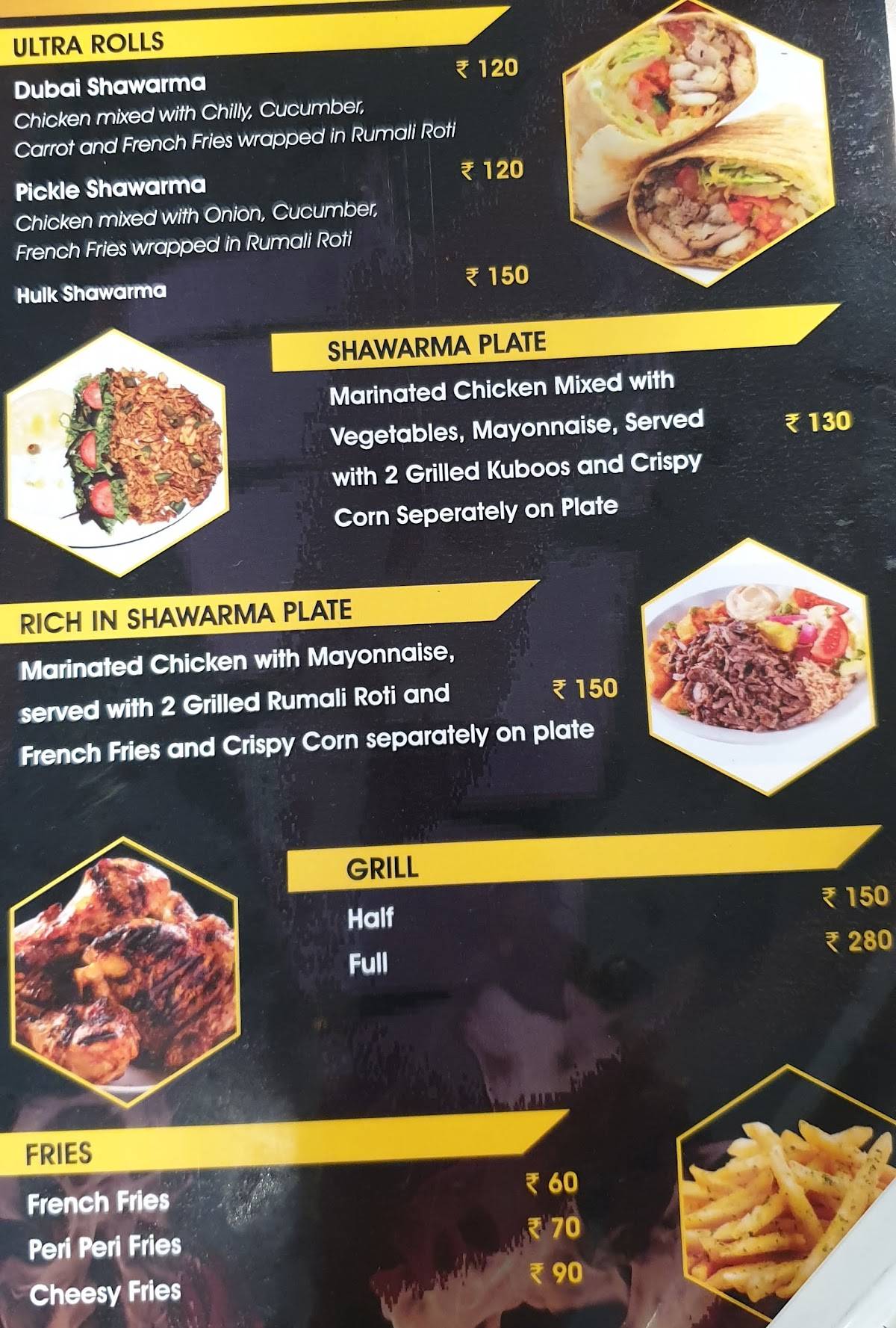 Menu at Rich In shawarma, Chennai