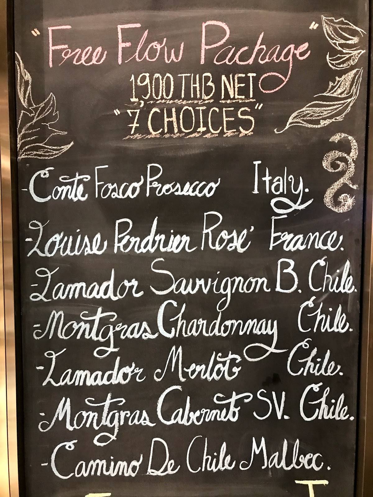 Menu at Riedel Wine Bar & Cellar, Bangkok