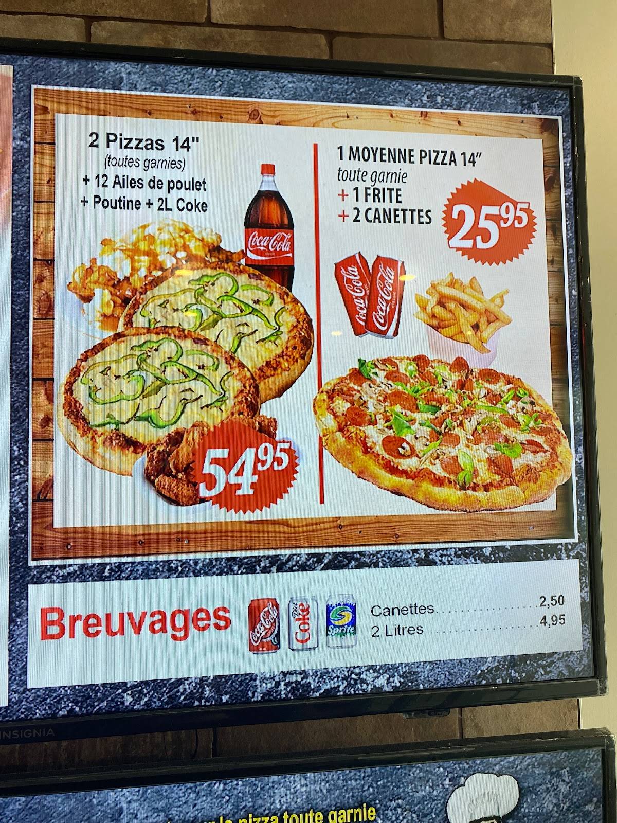 Menu au Jacques Cartier Pizza StJeansurRichelieu pizzeria, Saint