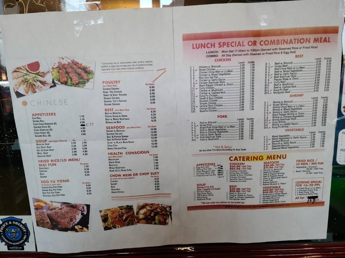 Menu at Hibachi Buffet restaurant, Sterling Heights, Van Dyke Ave