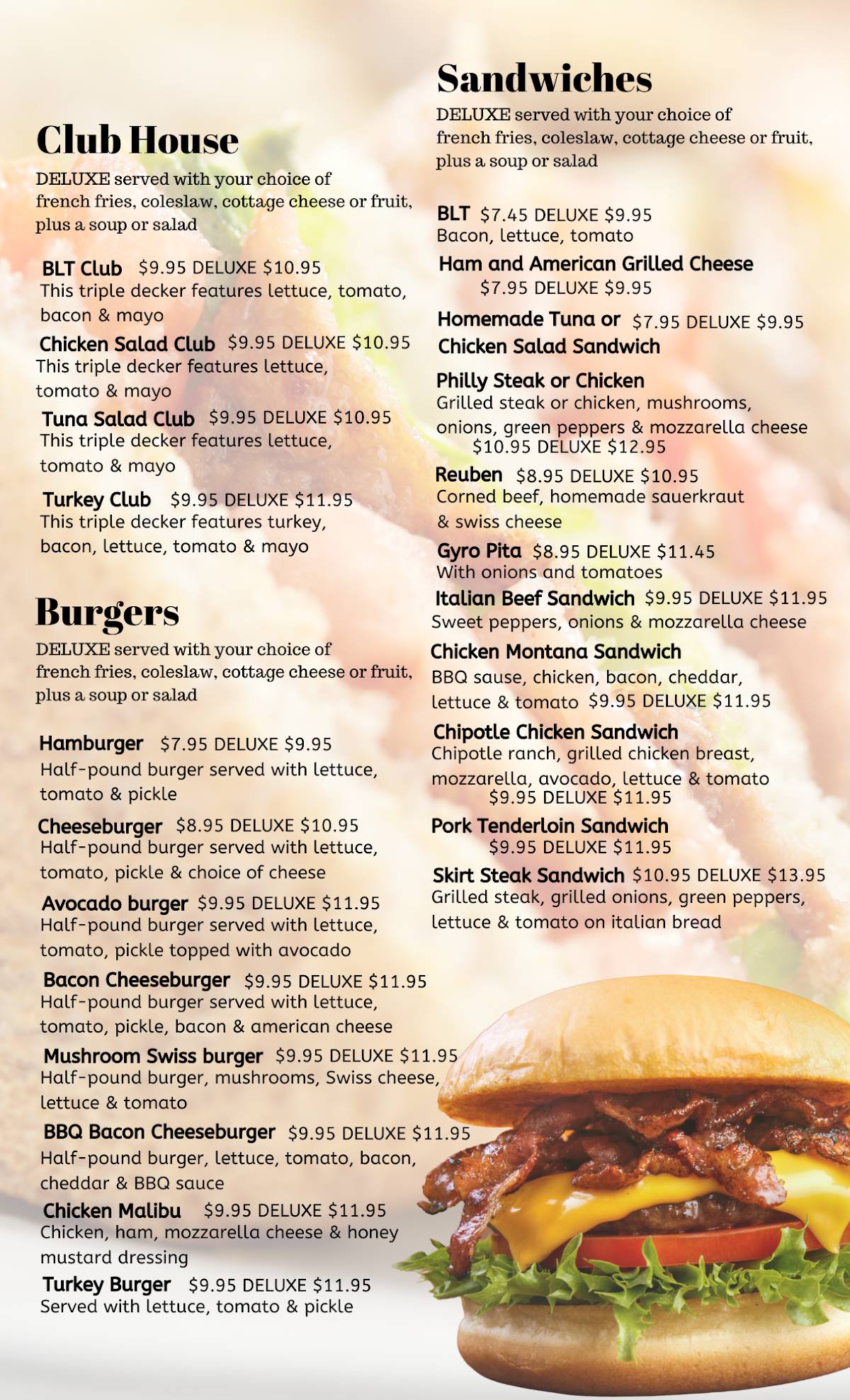 Menu at Sugar Grove Cafe, Sugar Grove, US-30