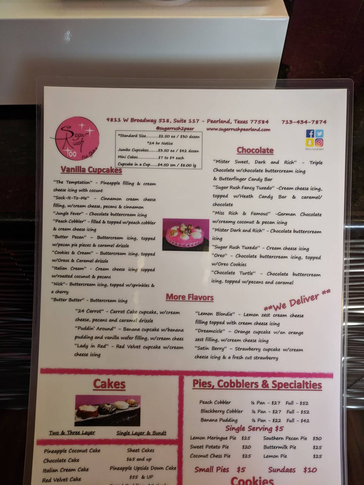 Menu at Sugar Rush restaurant, Pearland, Broadway St