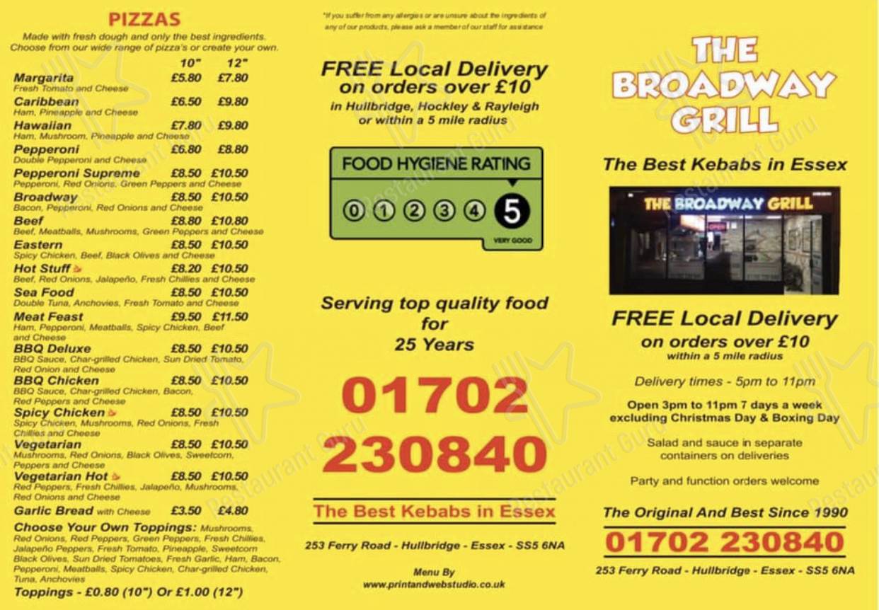 Menu at HULBRIDGE KING charcoal barbecue kebap Burgers Takeaway, Hockley