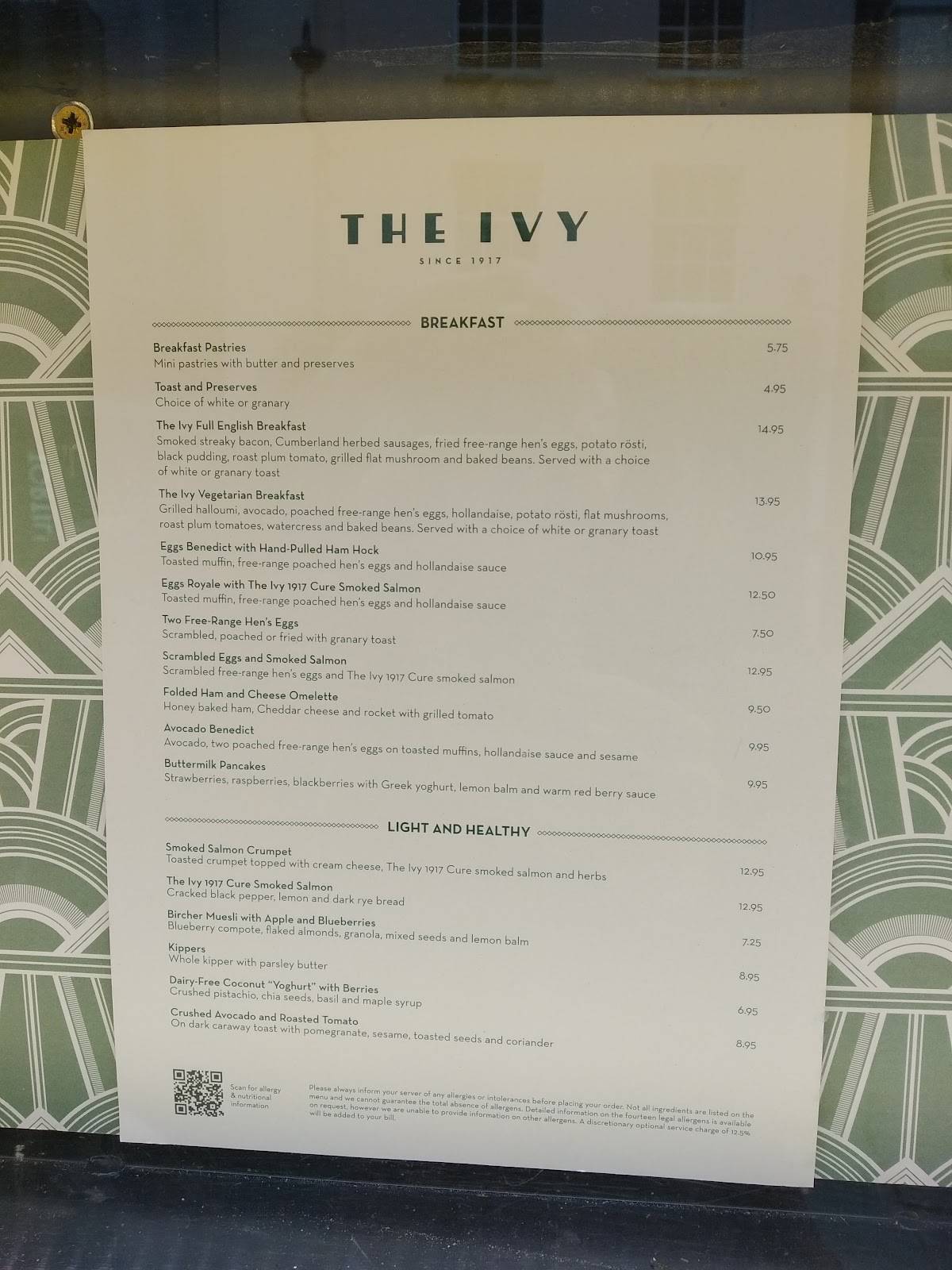 Menu At The Ivy Exeter Restaurant Exeter