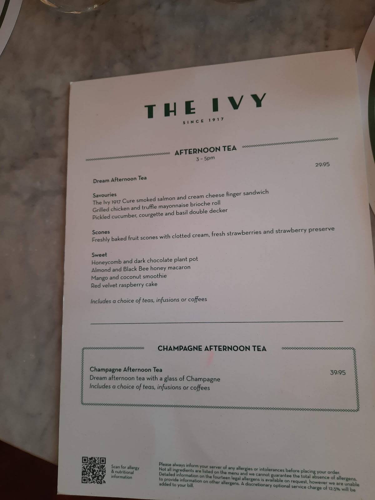 Menu At The Ivy Exeter Restaurant Exeter