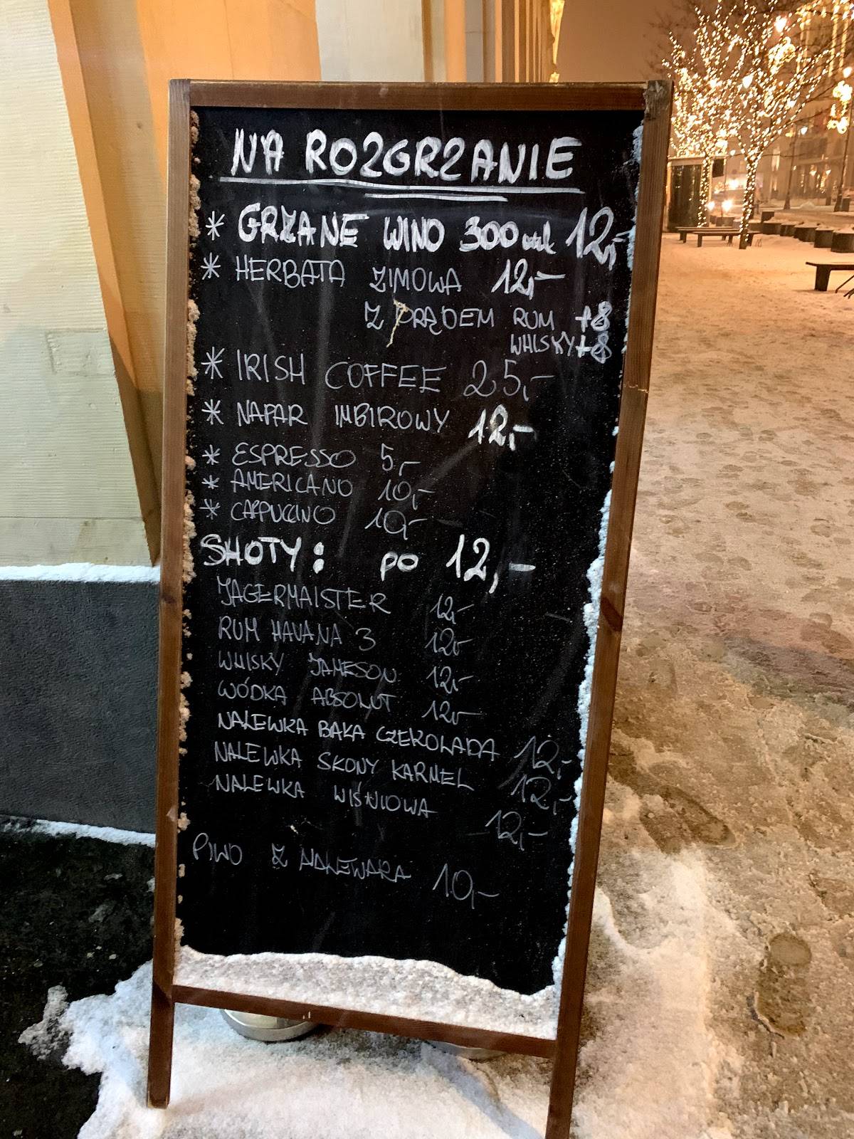Menu at The Lobster House restaurant, Warsaw