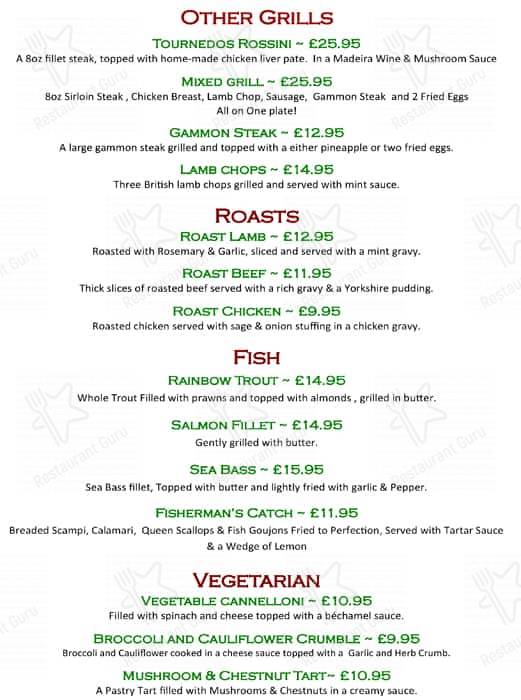 Menu at The Roundabout Hotel pub & bar, Fareham