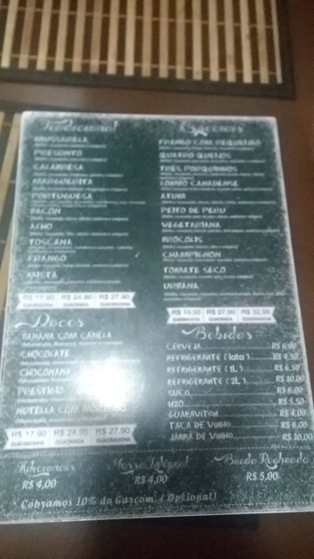 Menu Em Urbana Pizzaria Quadrada Barra Mansa