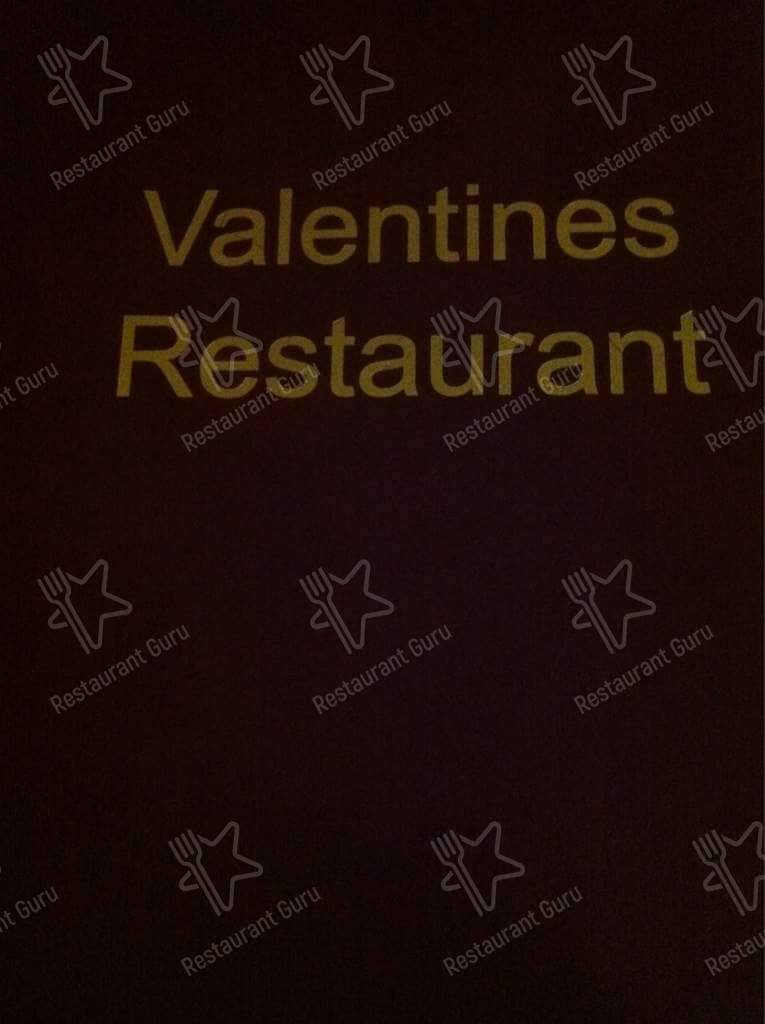 Menu at Valentine's Restaurant, Freeburg