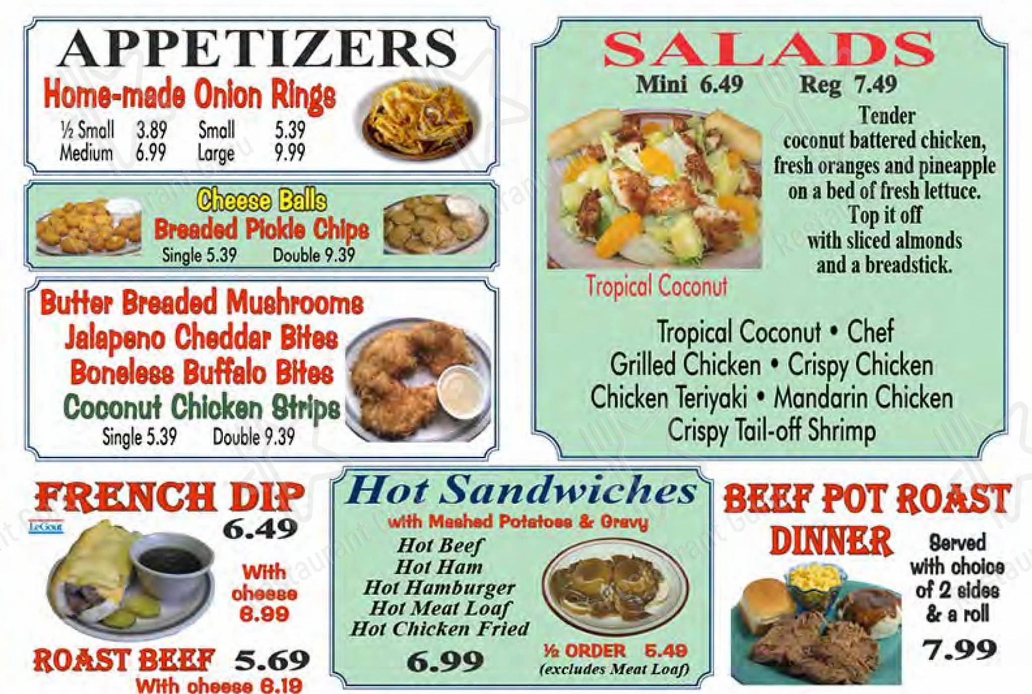 Menu at Villager Restaurant, Storm Lake